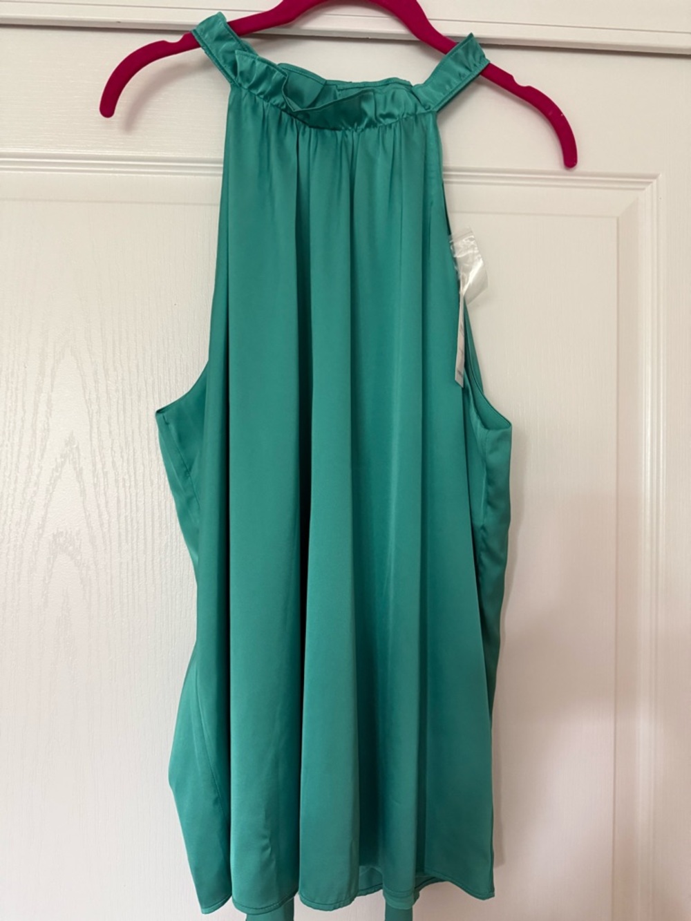 Brand New White House Black Market Teal Sleeveless Smock Neck Halter